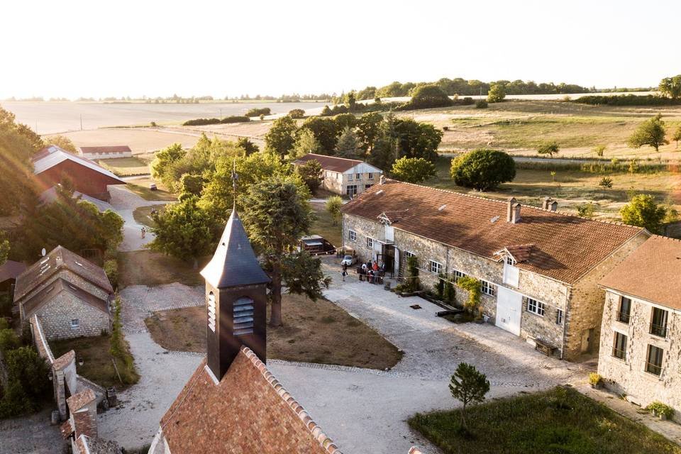La Ferme du Prieuré vue de haut